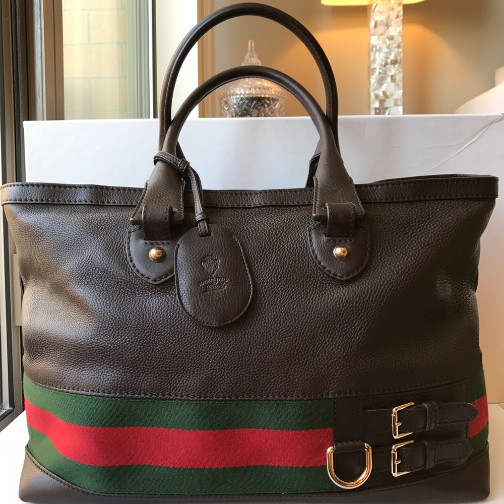 Gucci luggage overnight weekender! Leather! Rare! - Picture 2 of 7